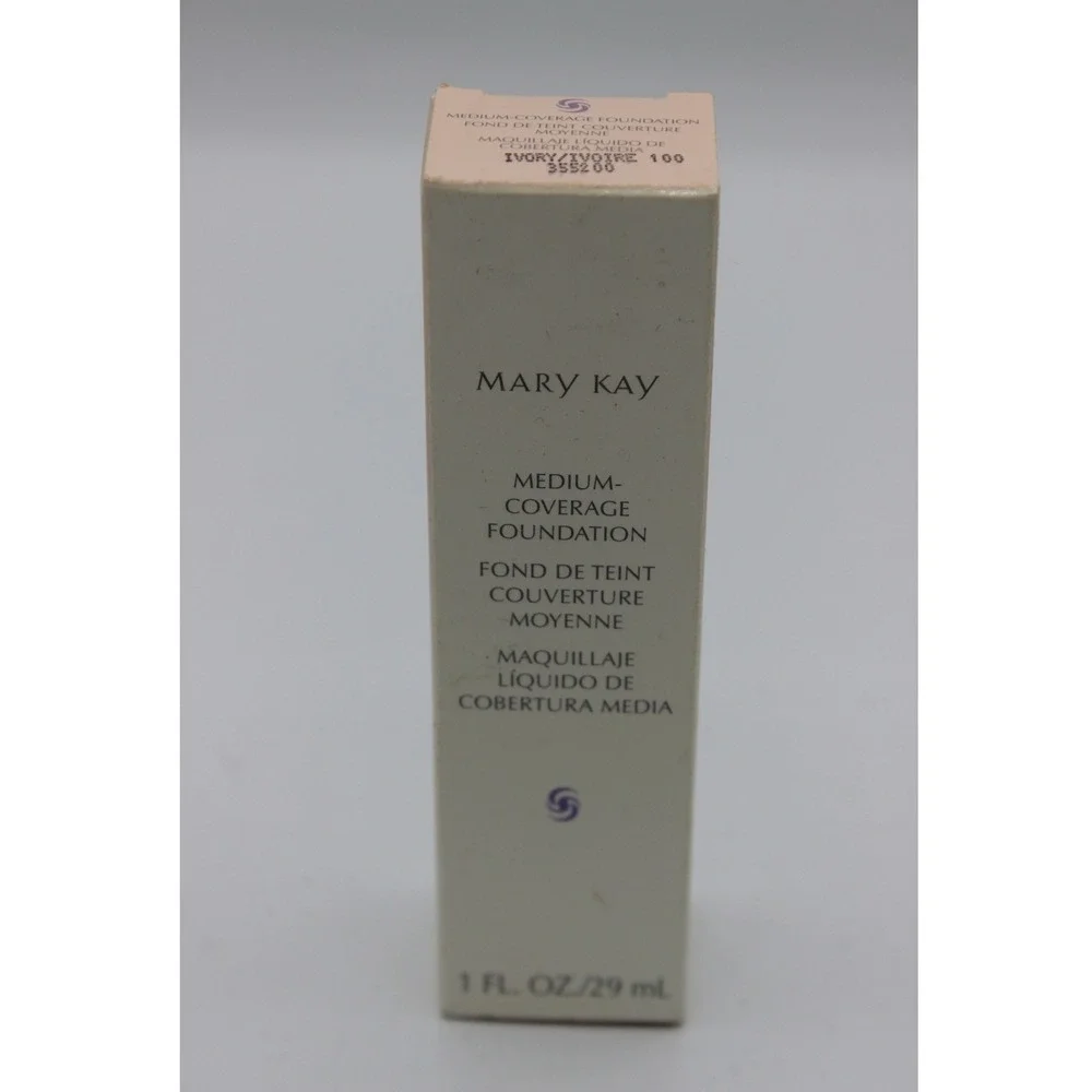 Mary Kay Medium Coverage Foundation Ivory 100 Liquid Makeup 1 fl oz New in Box